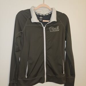 3/$20 PINK Victoria's Secret Green Zip Up Athletic Top